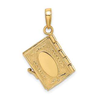 14k Yellow Gold Ten Commandments Bible Pendant