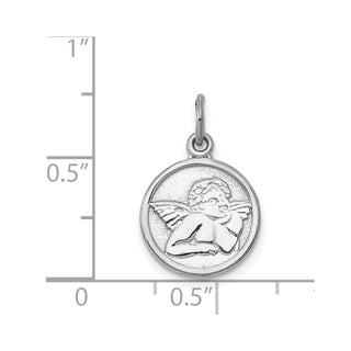 14K White Gold Polished Angel Charm