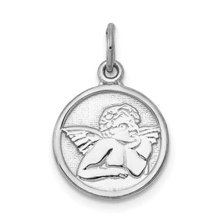 14K White Gold Polished Angel Charm