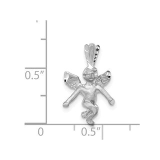 14k White Gold Satin Angel Pendant