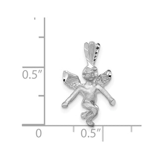 14k White Gold Satin Angel Pendant