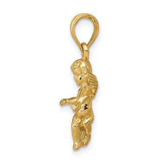 14k Yellow Gold Polished Solid Angel Pendant