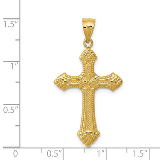 14k Yellow Gold Polished Cross Pendant D1523