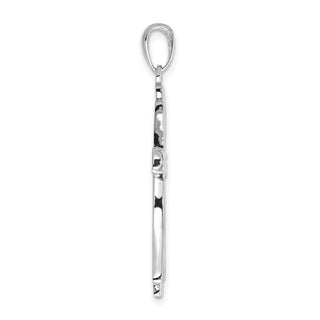 14K White Gold Polished Solid Cross Pendant