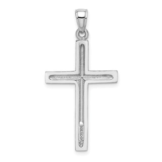 14k White Gold Polished Cross Pendant D1544W