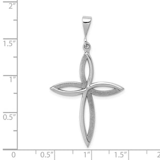 14k White Gold Passion Cross Pendant D1594
