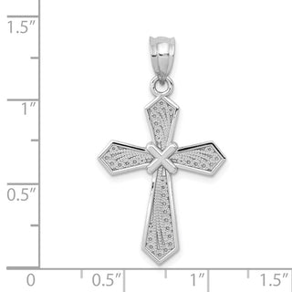 14k White Gold Passion Cross Pendant D1595