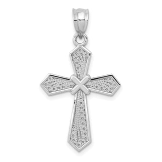 14k White Gold Passion Cross Pendant D1595