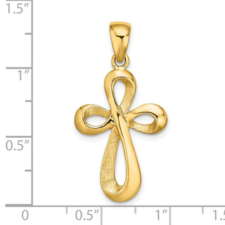 14k Yellow Gold Polished Cross Pendant D1619