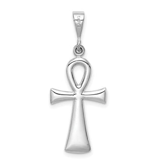 14k White Gold Ankh Cross Pendant D1635
