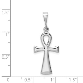 14k White Gold Ankh Cross Pendant D1635