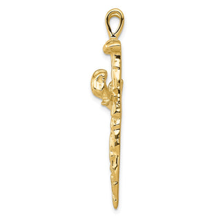 14k Yellow Gold Polished Cross Pendant D164