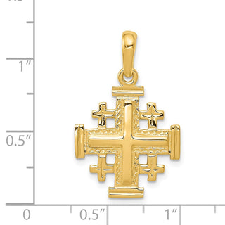 14k Yellow Gold Jerusalem Cross Pendant D1656