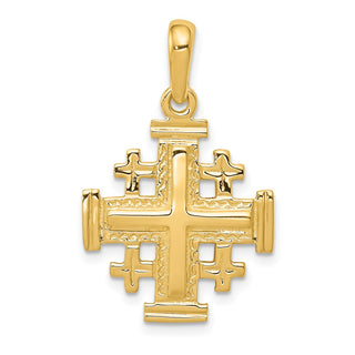 14k Yellow Gold Jerusalem Cross Pendant D1656