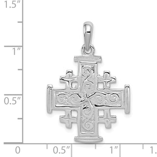 14k White Gold Jerusalem Cross Pendant D1658