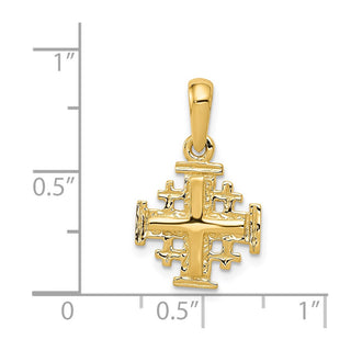 14K Yellow Gold Jerusalem Cross Charm
