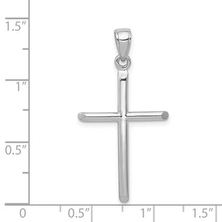 14k White Gold Polished Cross Pendant D1660W