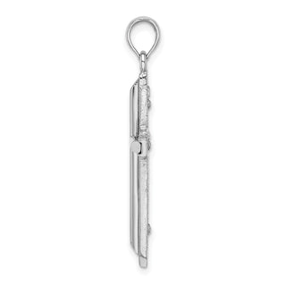 14k White Gold Polished Cross Pendant D1661W