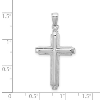 14k White Gold Polished Cross Pendant D1661W