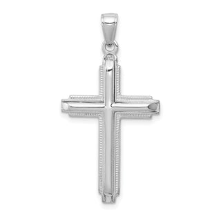 14k White Gold Polished Cross Pendant D1661W