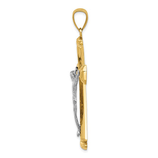 14k Yellow and White Gold Crucifix Pendant D1678