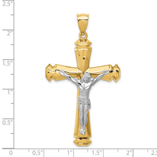 14k Yellow and White Gold Crucifix Pendant D1678
