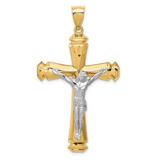 14k Yellow and White Gold Crucifix Pendant D1678