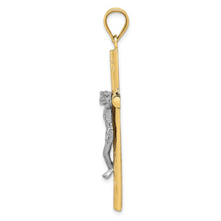 14k Yellow and White Gold Crucifix Pendant D1683