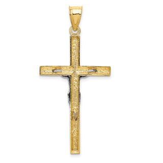 14k Yellow and White Gold Crucifix Pendant D1683