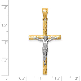 14k Yellow and White Gold Crucifix Pendant D1683
