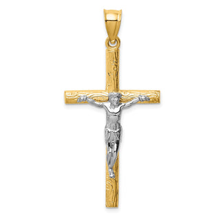 14k Yellow and White Gold Crucifix Pendant D1683