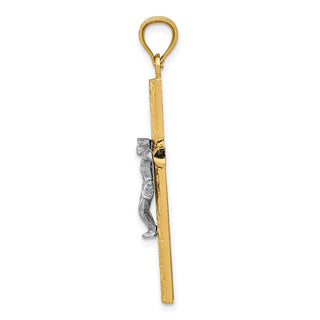 14k Yellow and White Gold Crucifix Pendant D1684