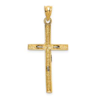 14k Yellow and White Gold Crucifix Pendant D1684