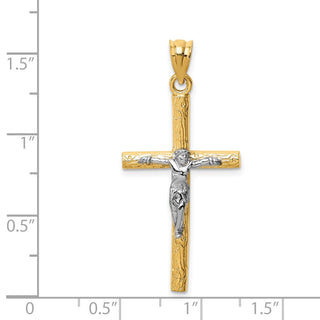14k Yellow and White Gold Crucifix Pendant D1684