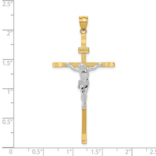 14k Yellow and White Gold Crucifix Pendant D1685