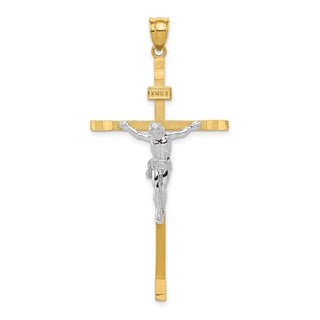14k Yellow and White Gold Crucifix Pendant D1685