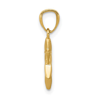 14k Yellow Gold Polished Star Of David Pendant D1695