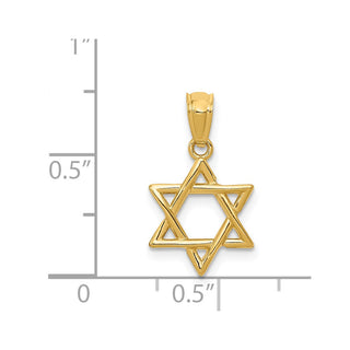 14k Yellow Gold Polished Star Of David Pendant D1695
