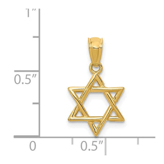 14k Yellow Gold Polished Star Of David Pendant D1695