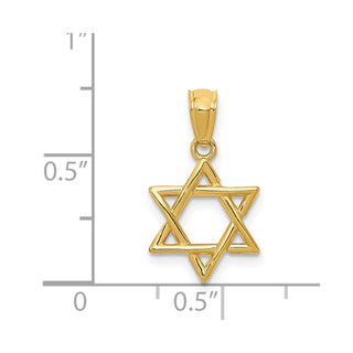 14k Yellow Gold Polished Star Of David Pendant D1695