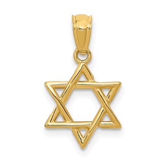 14k Yellow Gold Polished Star Of David Pendant D1695