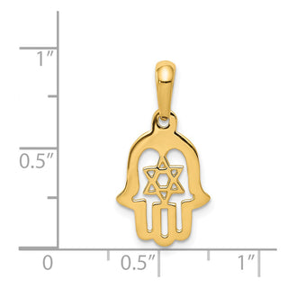14k Yellow Gold Star Of David Chamseh Pendant