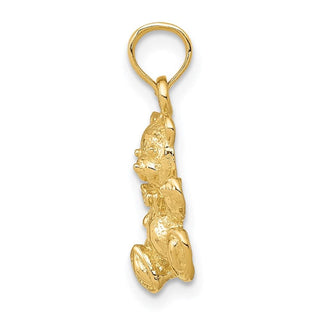14k Yellow Gold Teddy Bear Pendant