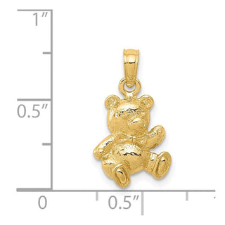 14k Yellow Gold Teddy Bear Pendant