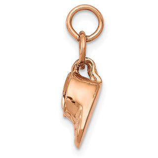 14k Rose Gold 3D Moveable Baby Shoes Charm