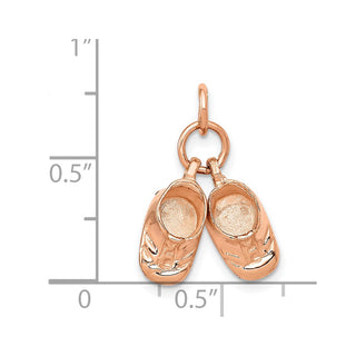 14k Rose Gold 3D Moveable Baby Shoes Charm