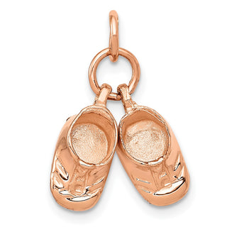 14k Rose Gold 3D Moveable Baby Shoes Charm