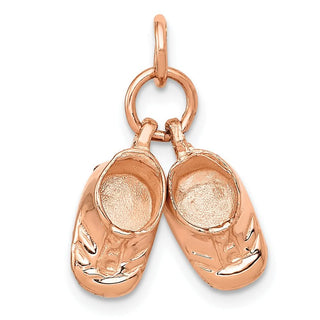 14k Rose Gold 3D Moveable Baby Shoes Charm
