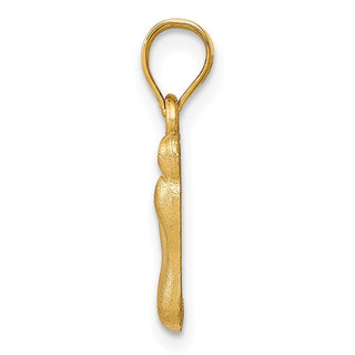 14k Yellow Gold Diamond-Cut Foot Pendant