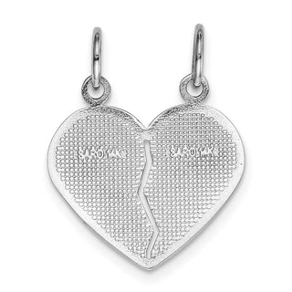 14k White Gold Daughter/Mom 2 Piece Heart Charm